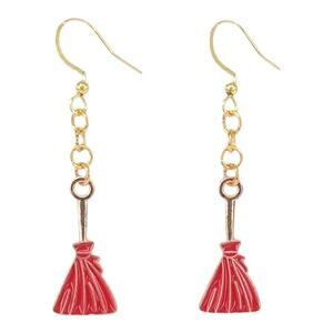 Red Witch Broom Earrings 🔮 Spooky Cute Halloween Jewelry
